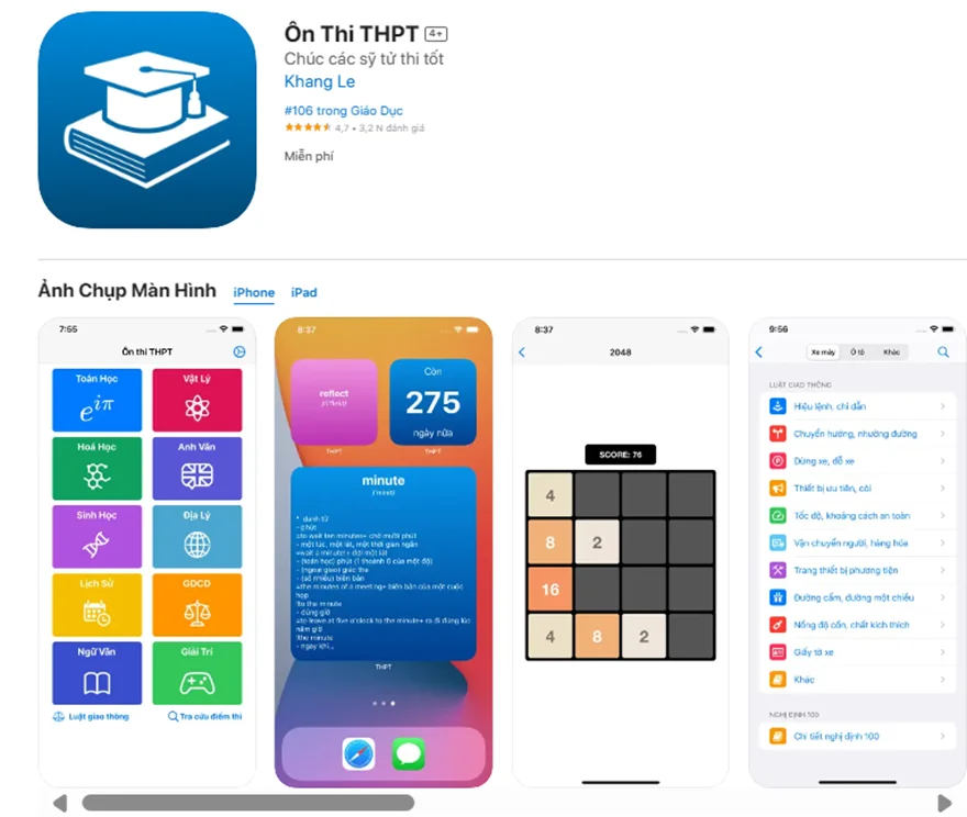 Top ứng dụng ôn thi Đại học - THPT Quốc Gia đỉnh cao