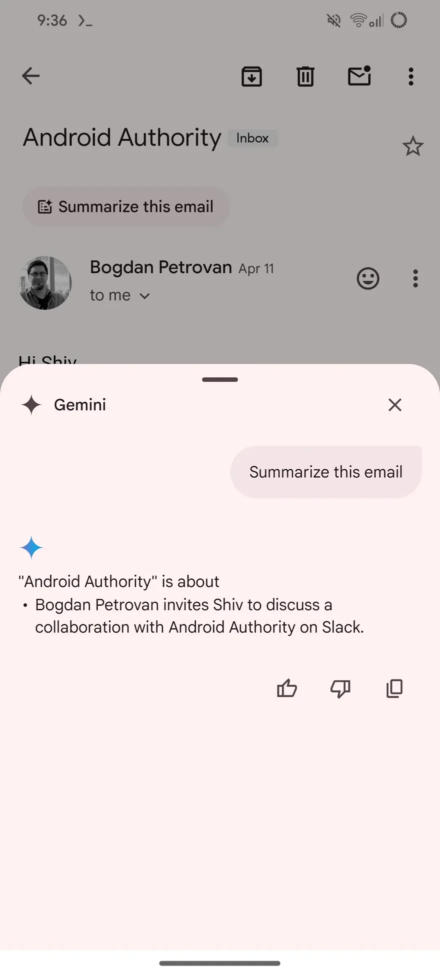 Ứng dụng Gmail trên Android sắp có thể tóm tắt email
