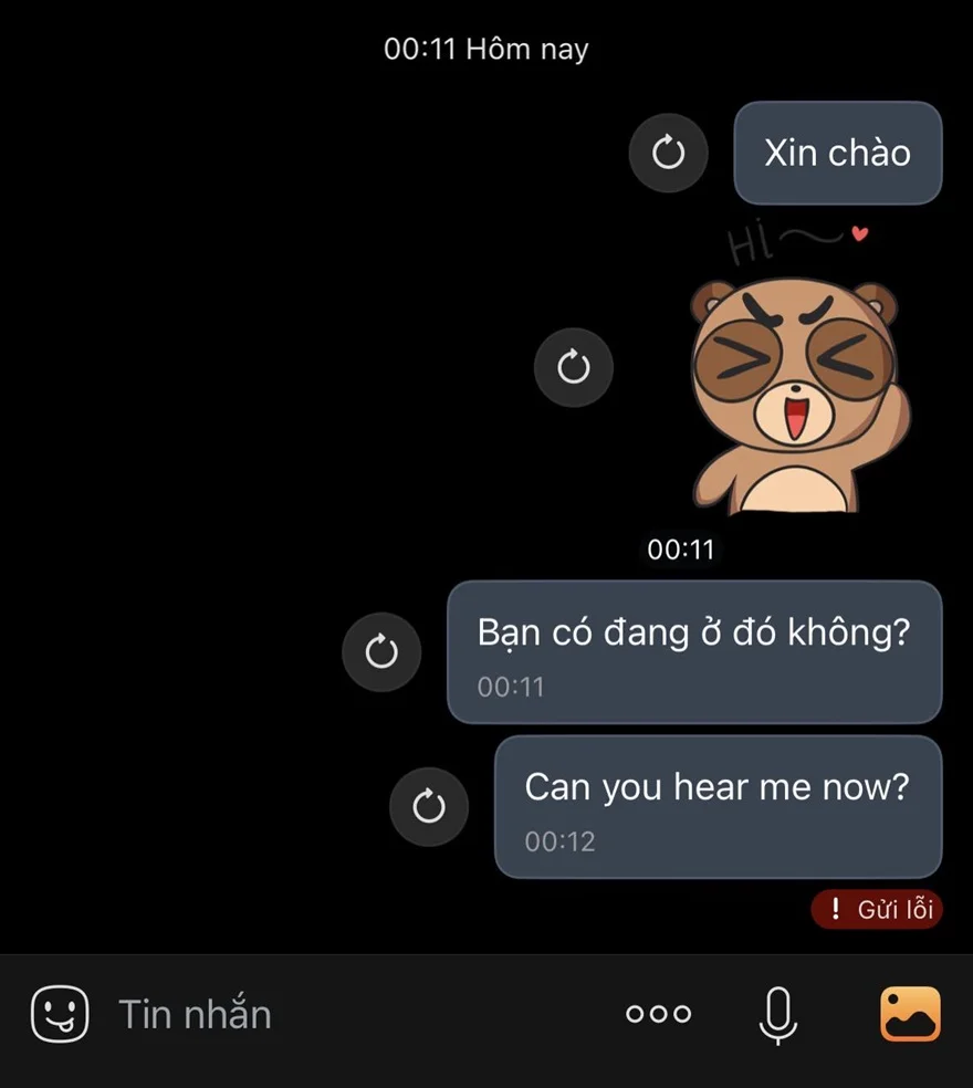 Zalo gặp lỗi không gửi được tin nhắn trong đêm