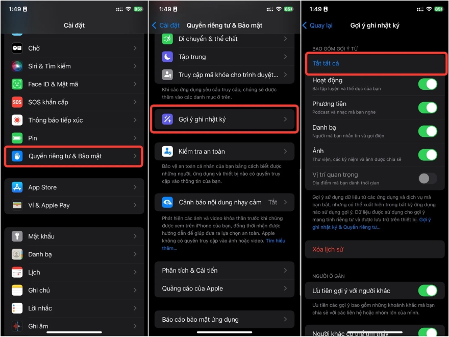 cài đặt cần thay đổi sau khi cập nhật lên iOS 17.5