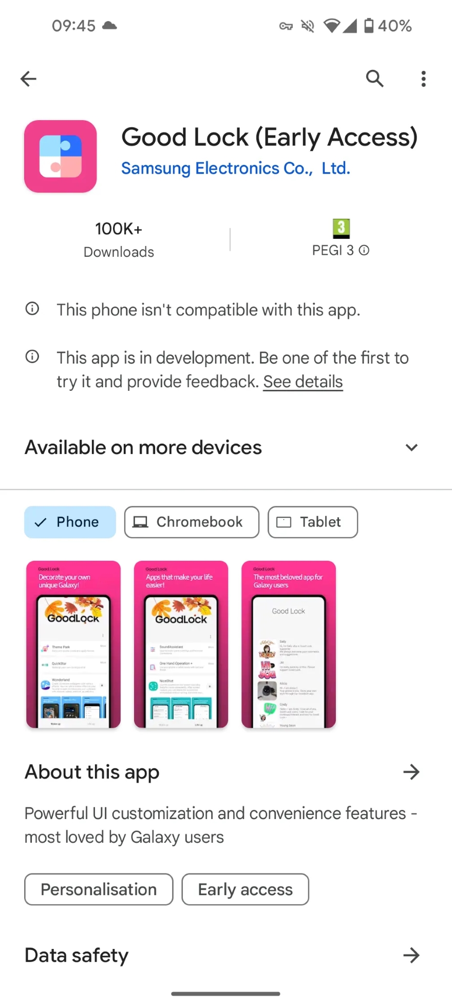 Good lock chính thức có mặt trên Play Store