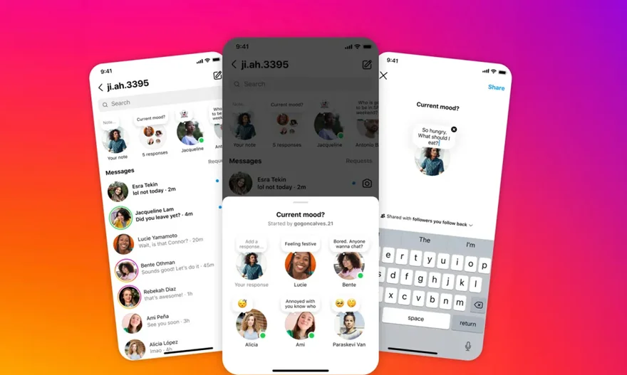 Instagram cho phép thả cảm xúc trong Ghi chú 