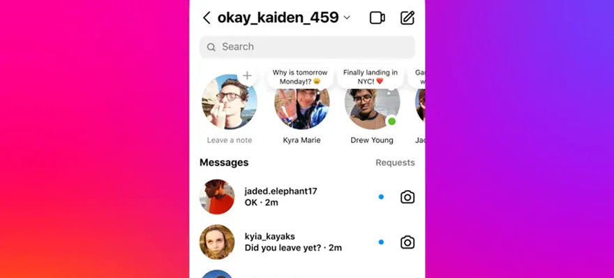 Instagram cho phép thả cảm xúc trong Ghi chú 