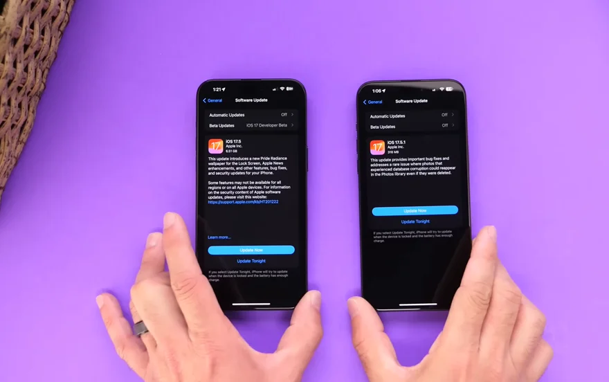 So sánh iOS 17.5.1 và iOS 17.5