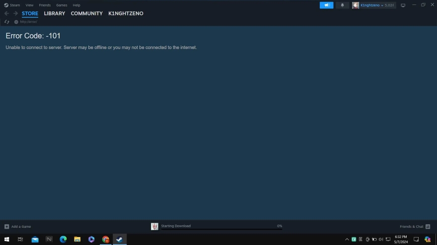 Steam gặp lỗi không thể kết nối
