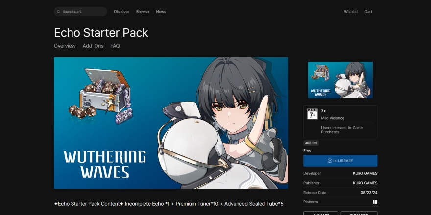 Wuthering Waves: Nhận ngay giftcode mới với Epic Store