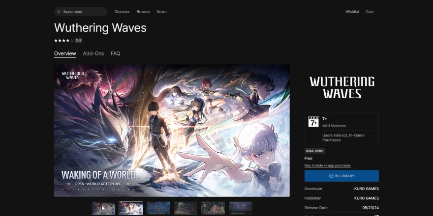 Wuthering Waves: Nhận ngay giftcode mới với Epic Store