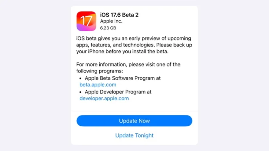 Apple phát hành bản iOS 17.6 Beta 2 cho nhà phát triển