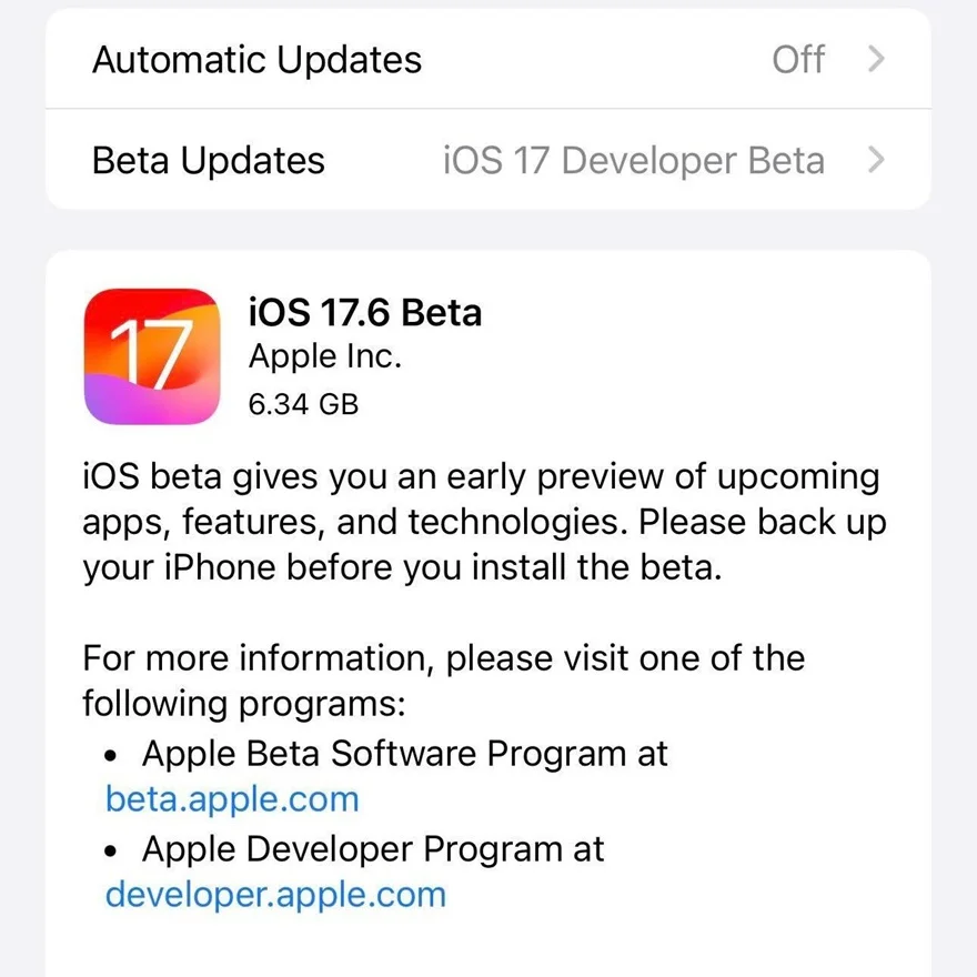 Apple phát hành iOS 17.6 Public Beta 1 cho người dùng
