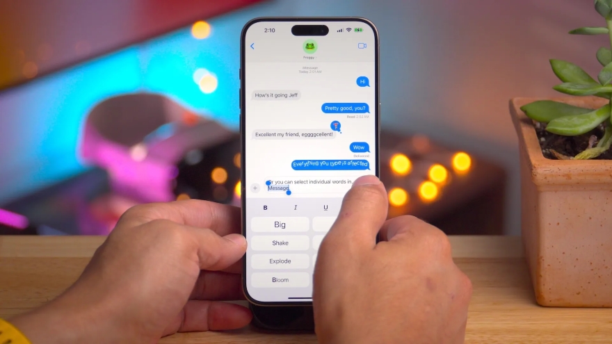 Cách sử dụng Hiệu ứng văn bản trong iOS 18 trên iPhone