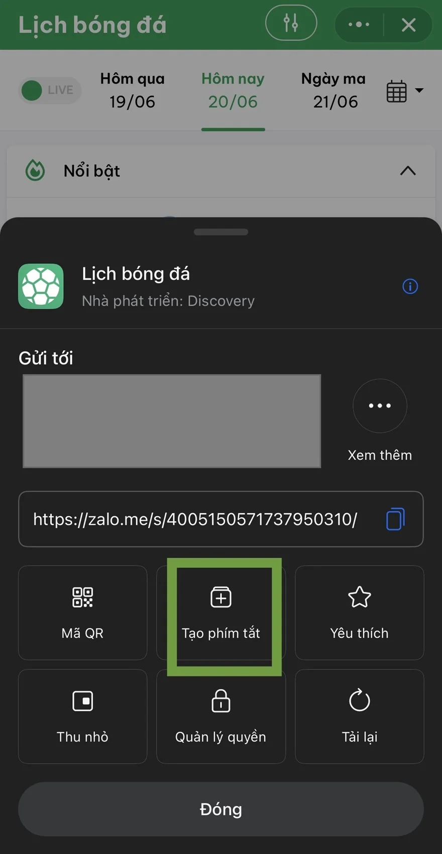 Cách xem lịch đấu Euro nhanh chóng trên Zalo