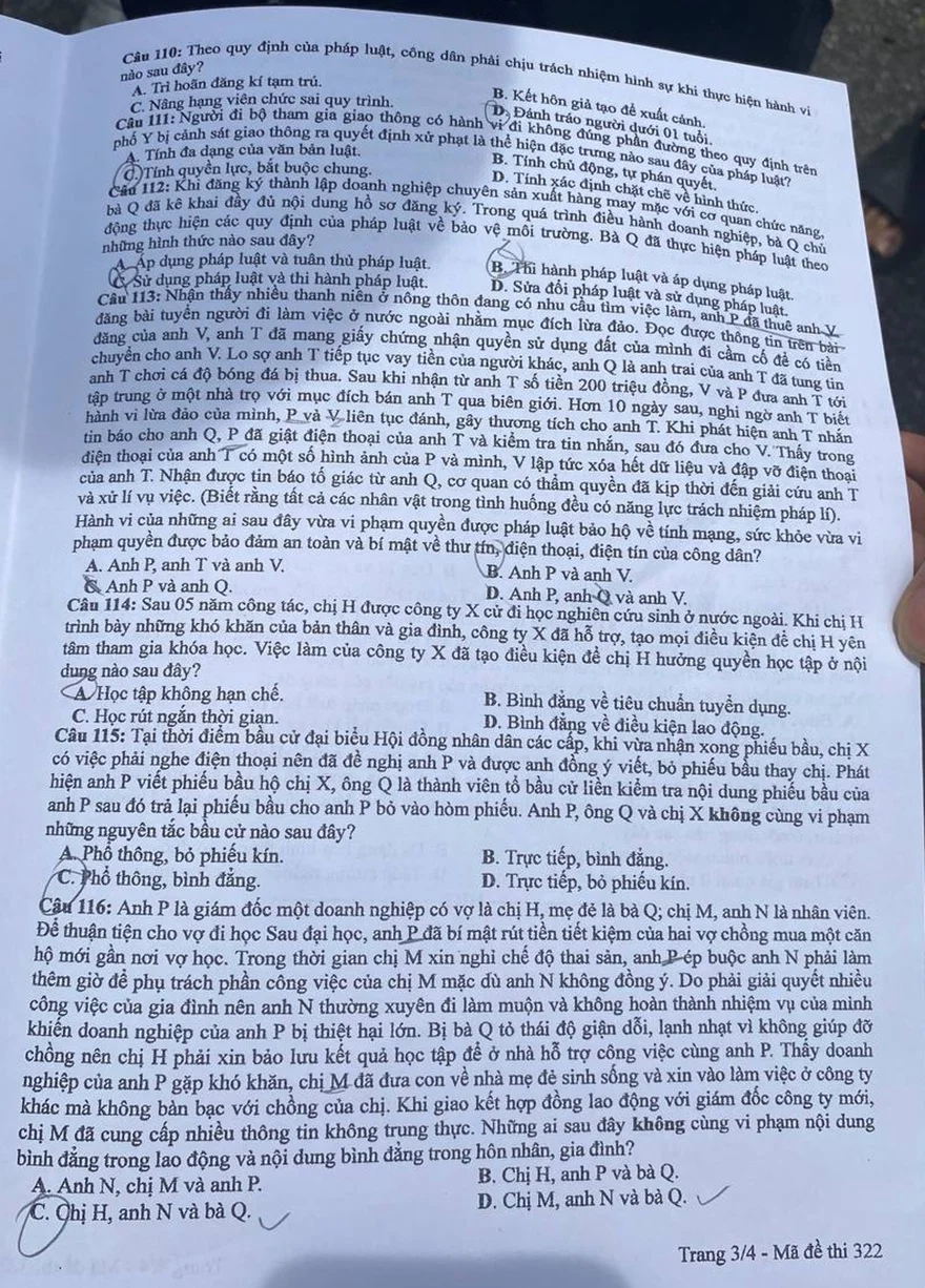 Chính thức: Đề thi THPT Quốc Gia tổ hợp KHXH