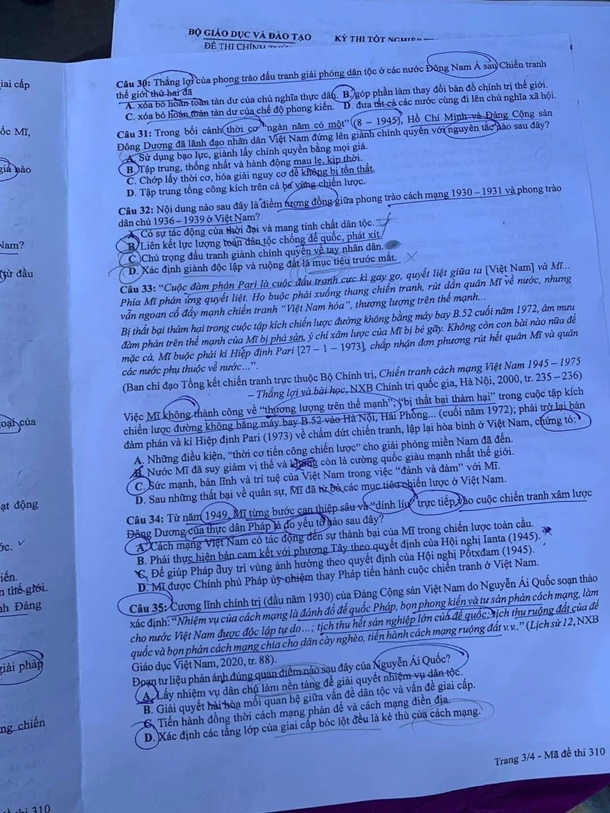 Chính thức: Đề thi THPT Quốc Gia tổ hợp KHXH