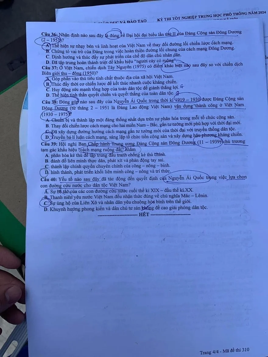 Chính thức: Đề thi THPT Quốc Gia tổ hợp KHXH