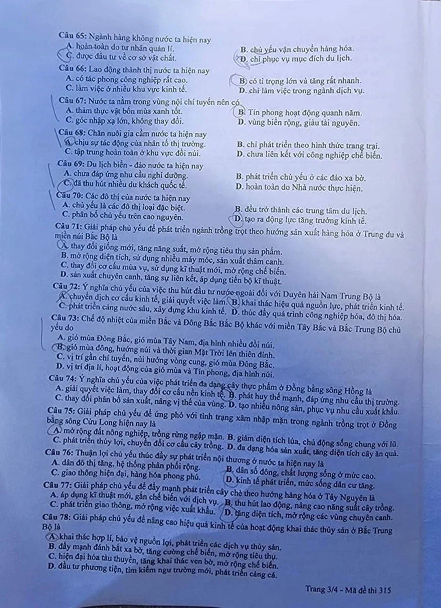 Chính thức: Đề thi THPT Quốc Gia tổ hợp KHXH