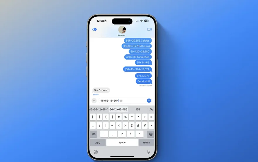 iOS 18 mang đến hỗ trợ toán học cho bàn phím iPhone