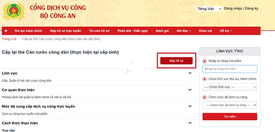 Làm thẻ căn cước trực tuyến