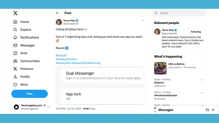 One UI 7 cũng có tính năng khóa ứng dụng như iOS 18