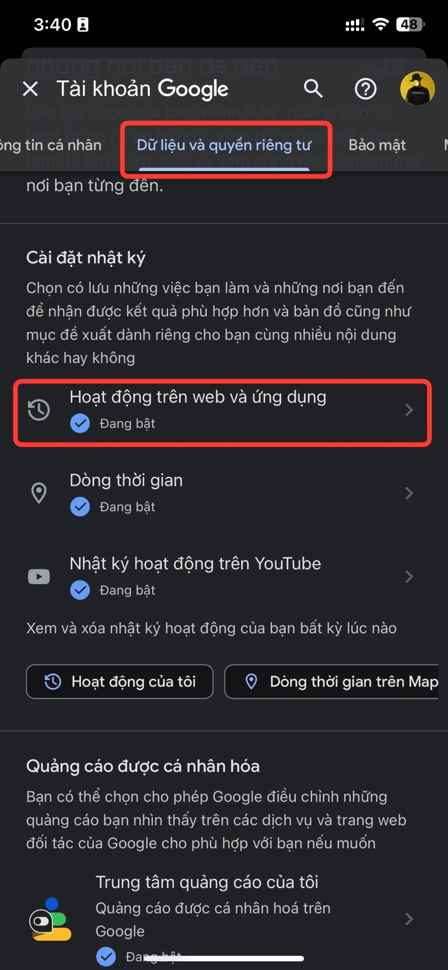 Tắt nhanh tính năng nghe lén của Google trên Android, iPhone