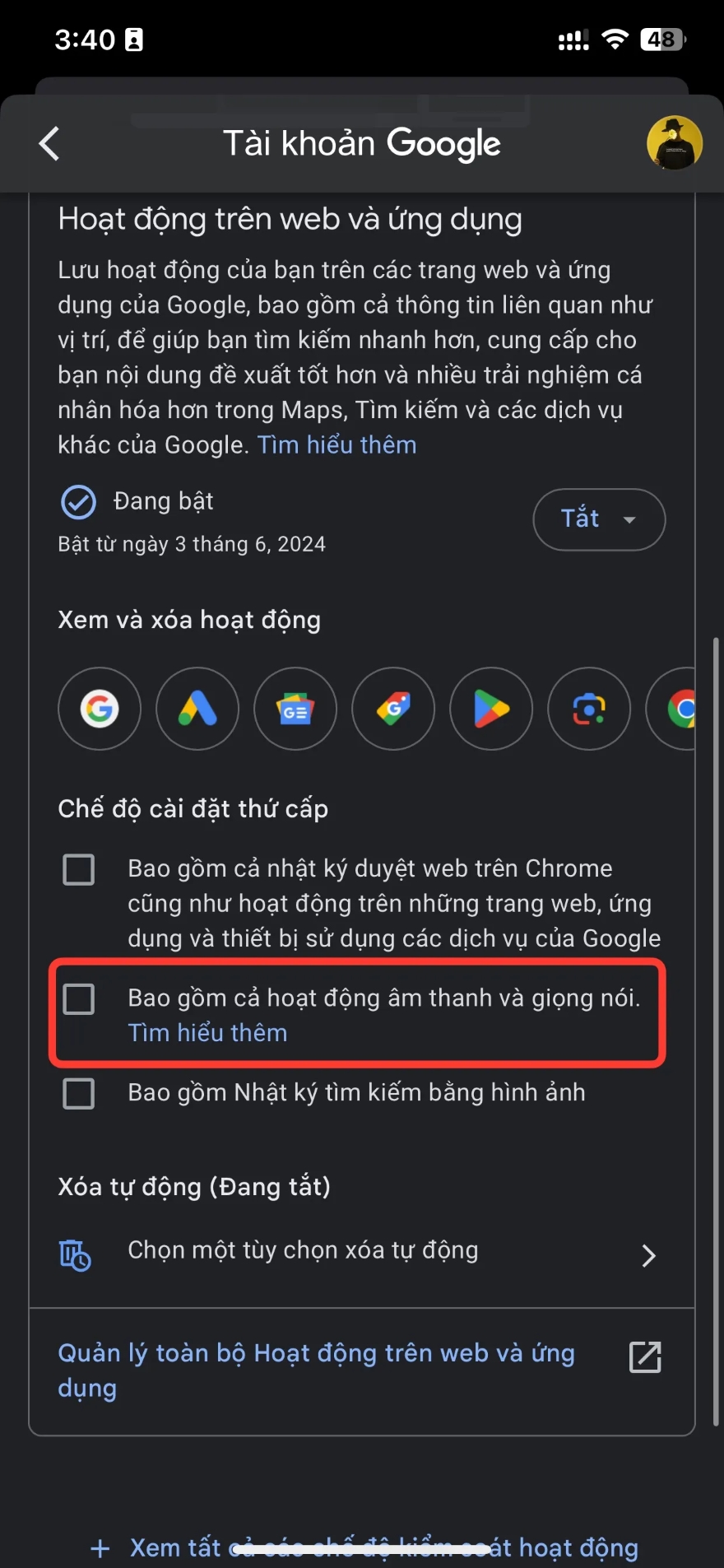 Tắt nhanh tính năng nghe lén của Google trên Android, iPhone
