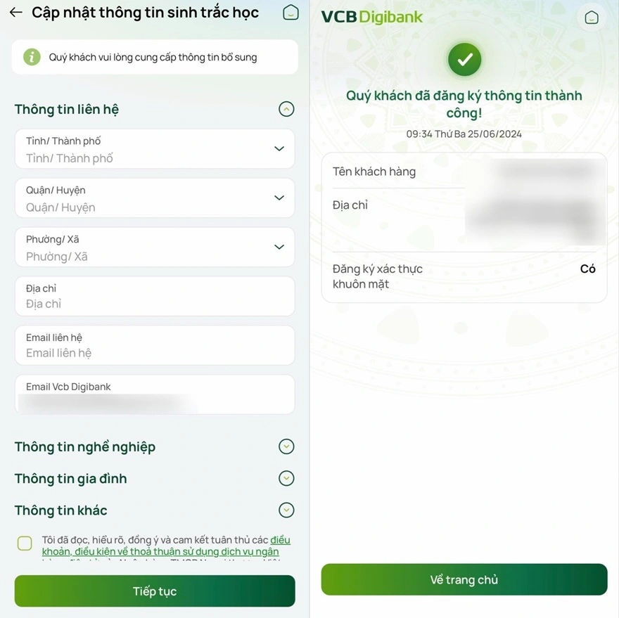 Cách xác thực sinh trắc học app ngân hàng