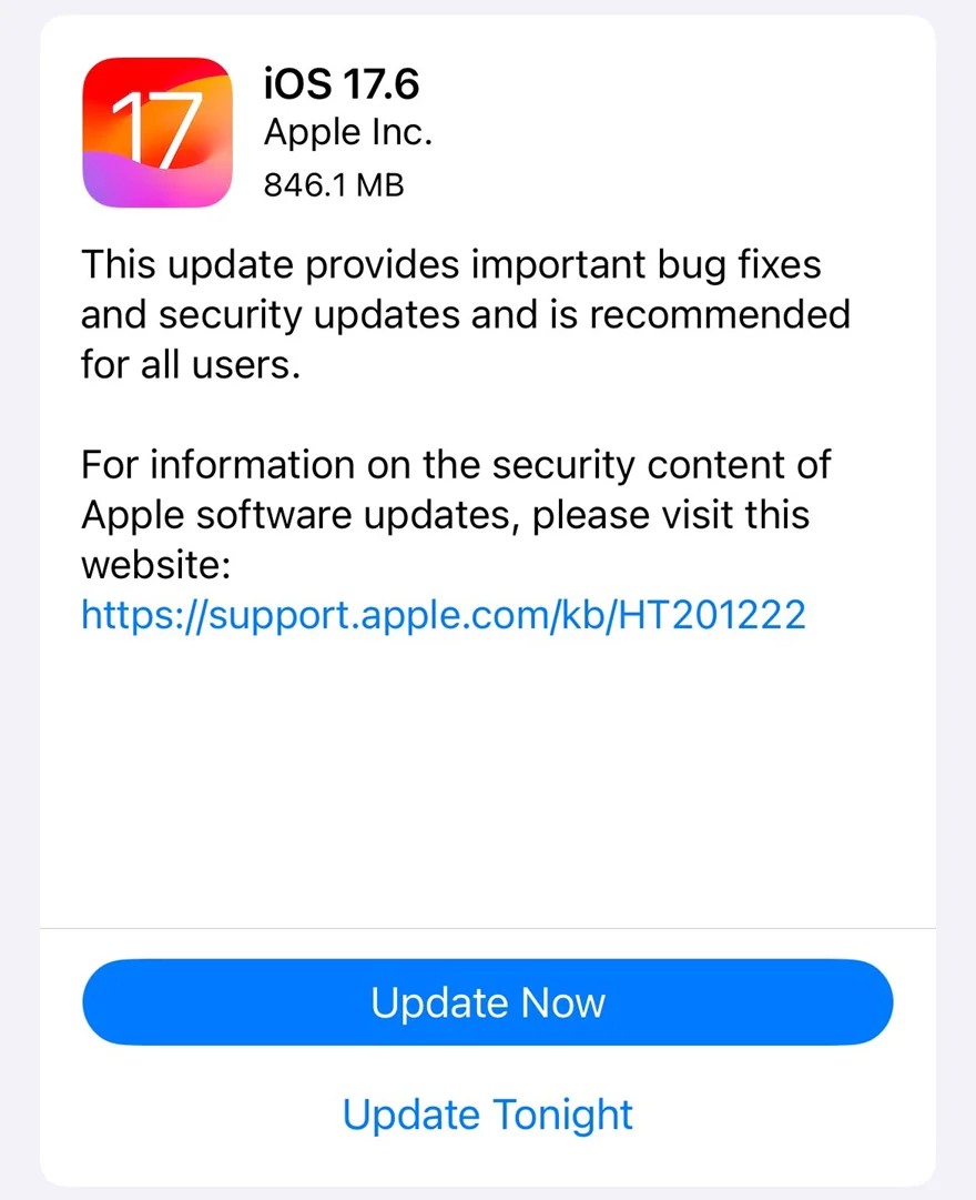 Apple phát hành iOS 17.6 bản chính thức