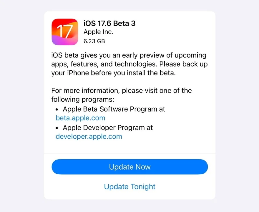 Apple phát hành iOS 17.6 Beta 3: Tập trung vào hiệu năng