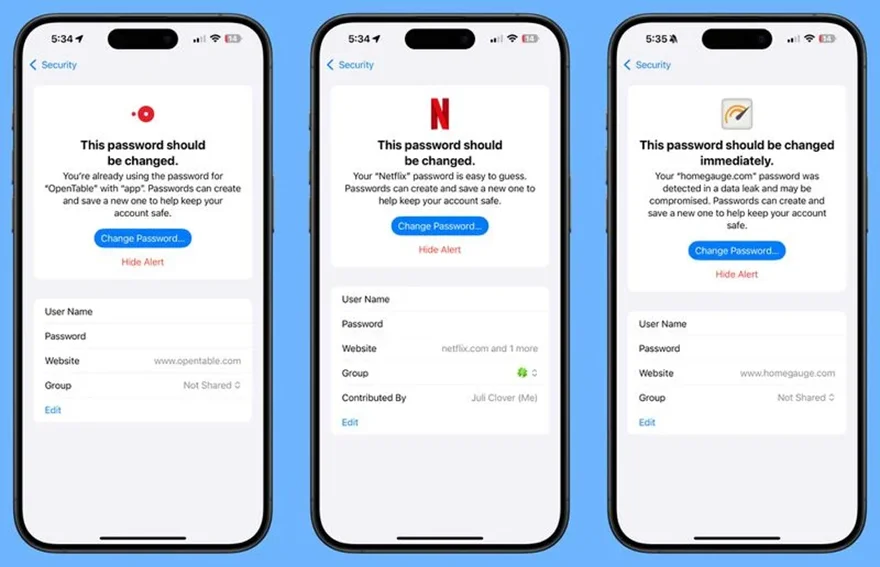 Các tính năng của ứng dụng Mật khẩu trên iOS 18