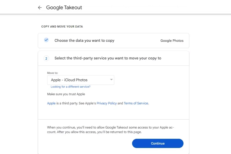 Cách chuyển ảnh và video từ Google Photos sang iCloud Photos