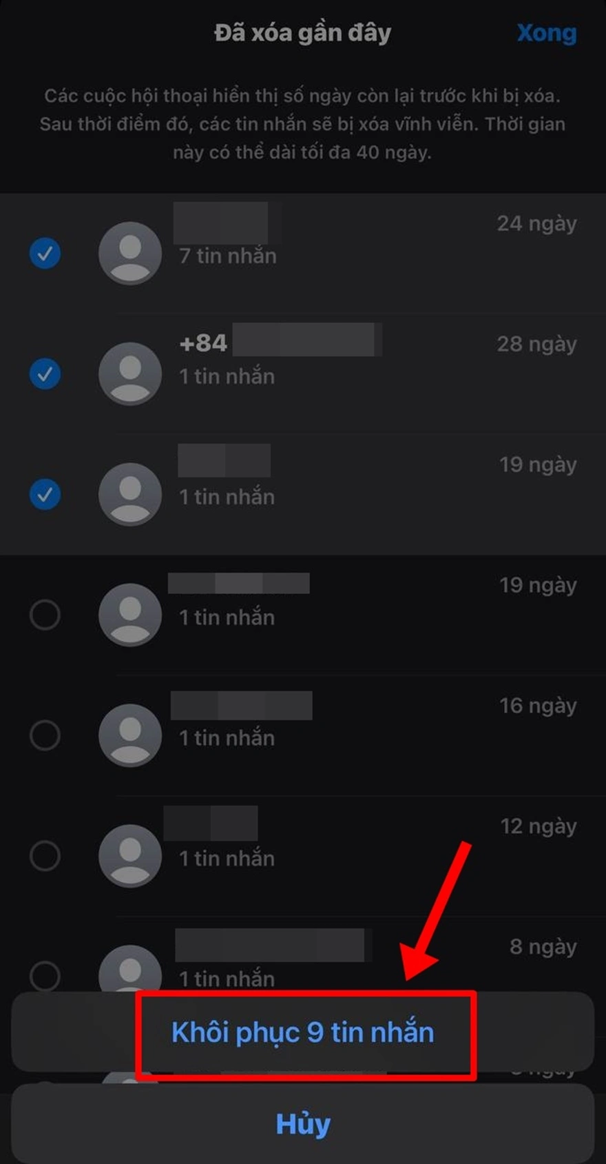 Cách khôi phục tin nhắn bị xóa trên iPhone
