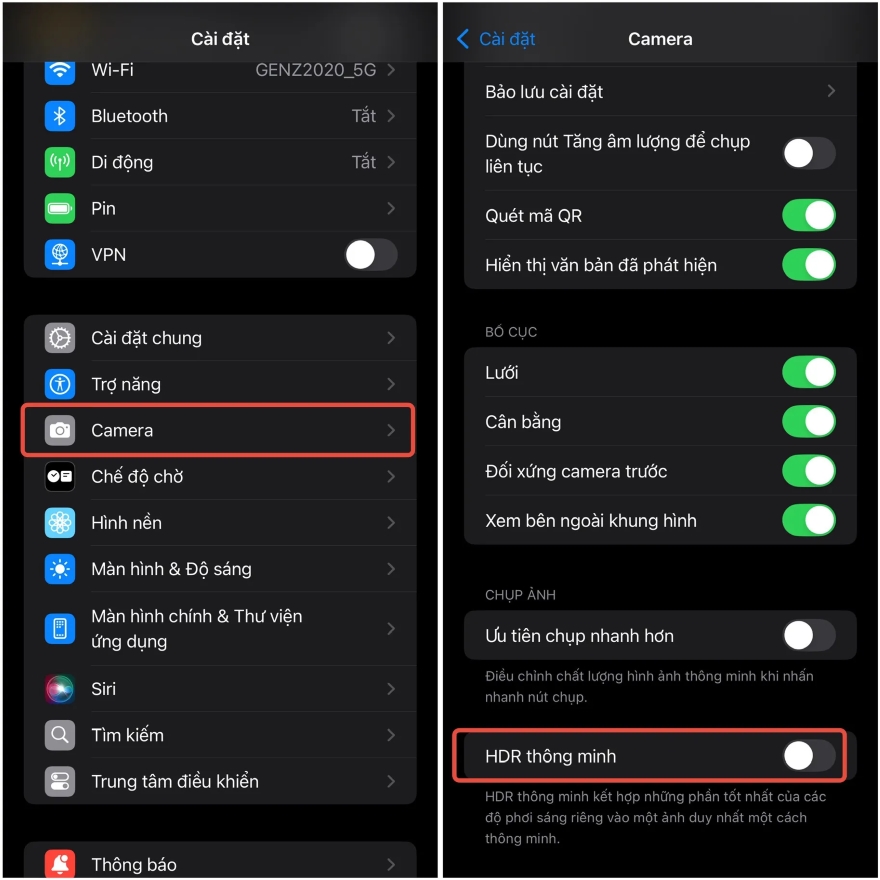 Cách tắt tính năng tự động cải thiện ảnh trên iPhone