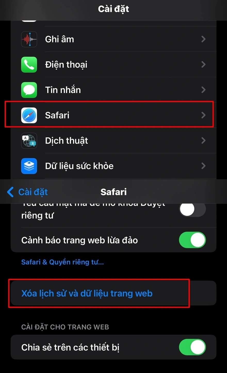 Cách xóa toàn bộ cookie khỏi iPhone