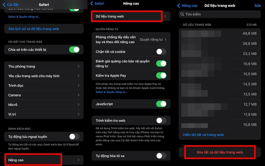 Cách xóa toàn bộ cookie khỏi iPhone