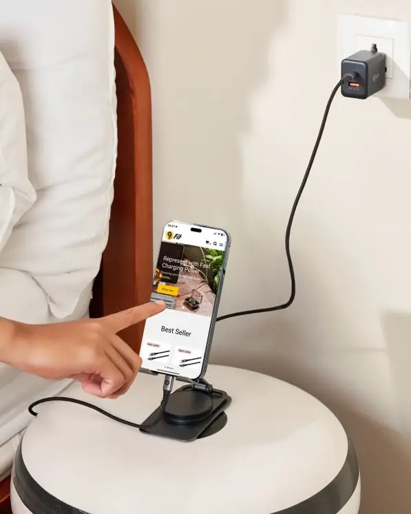 Cốc sạc nhanh 2 cổng 9Fit 35W PD 1A1C GaN