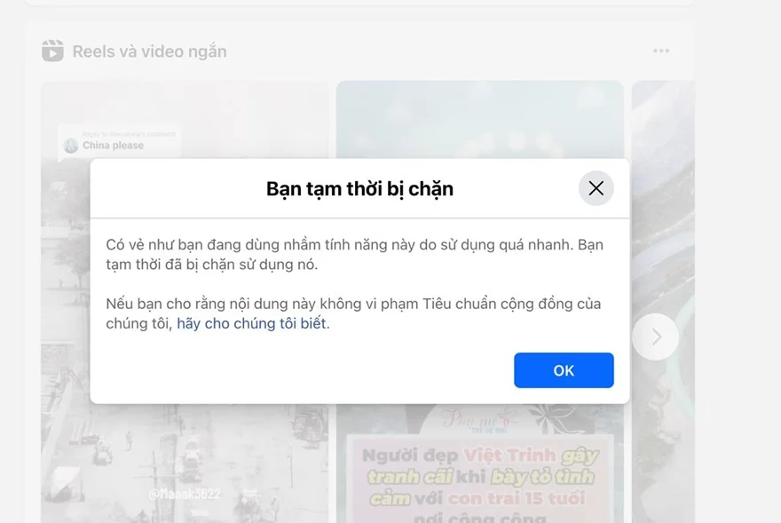 Facebook gặp lỗi khiến người dùng bị chặn không rõ lý do