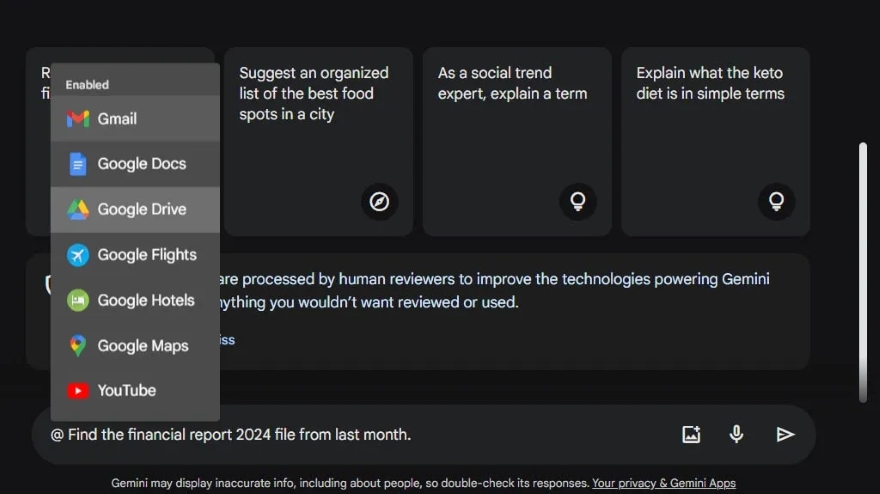 Google Gemini có thể truy cập dữ liệu mật của người dùng
