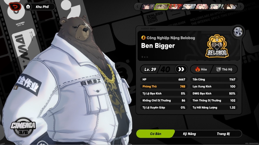 Zenless Zone Zero cách build Ben Bigger