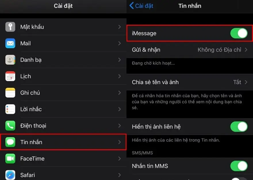 Cách bật iMessage trên iPhone