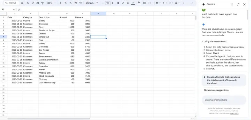 Cách sử dụng Gemini AI để thành thạo Google Sheets