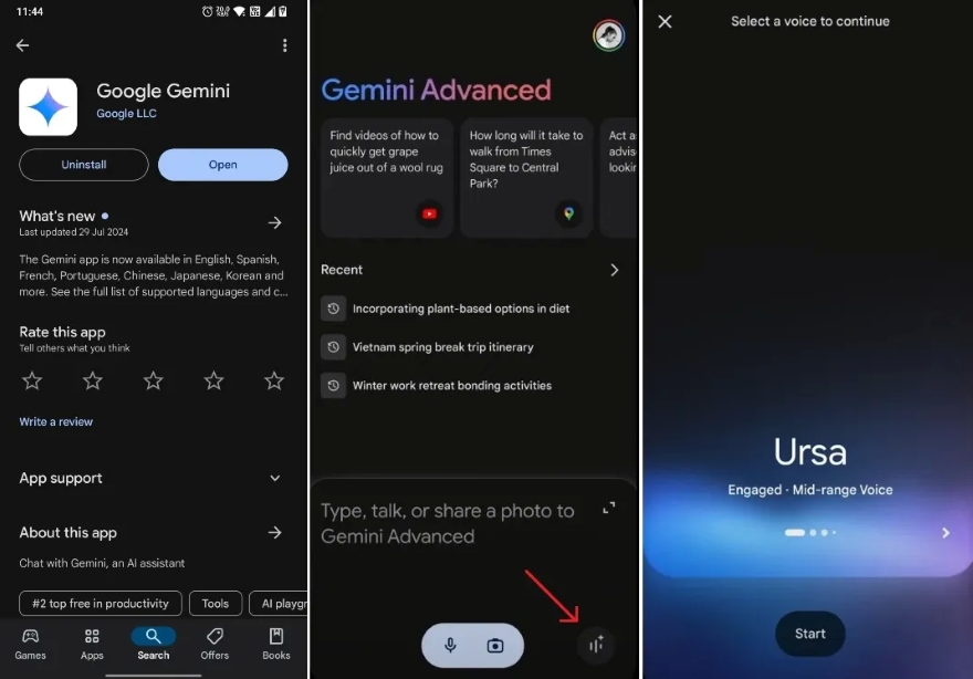Cách sử dụng Gemini Live