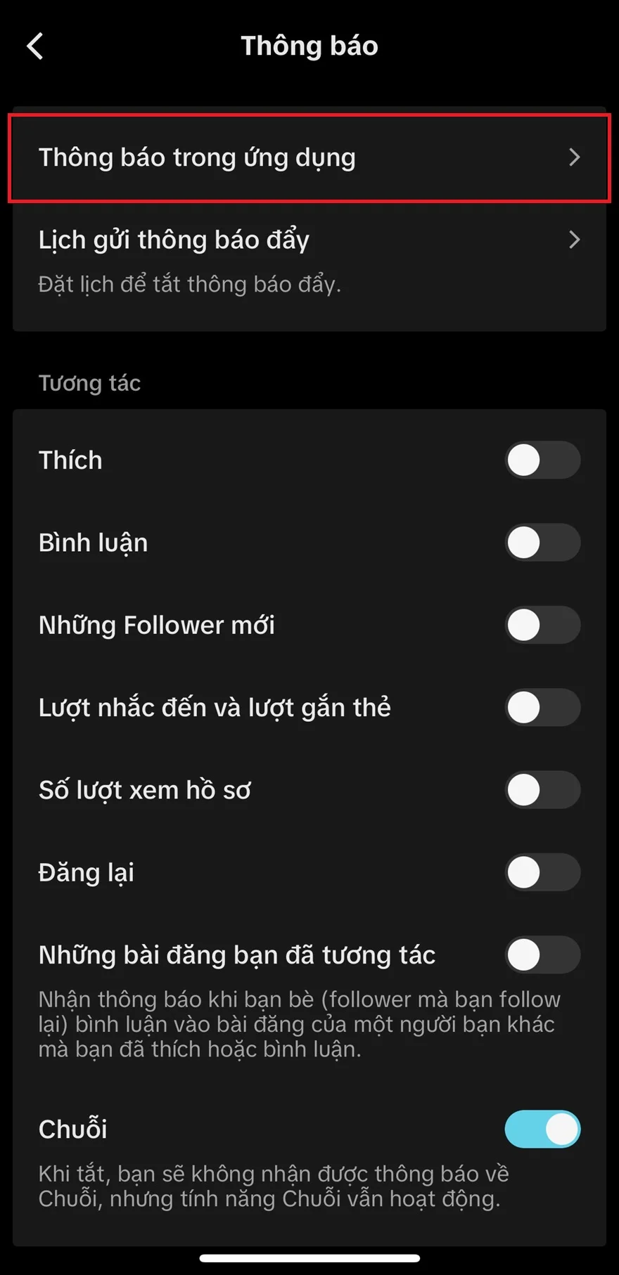 Cách tắt thông báo bài đăng trên TikTok