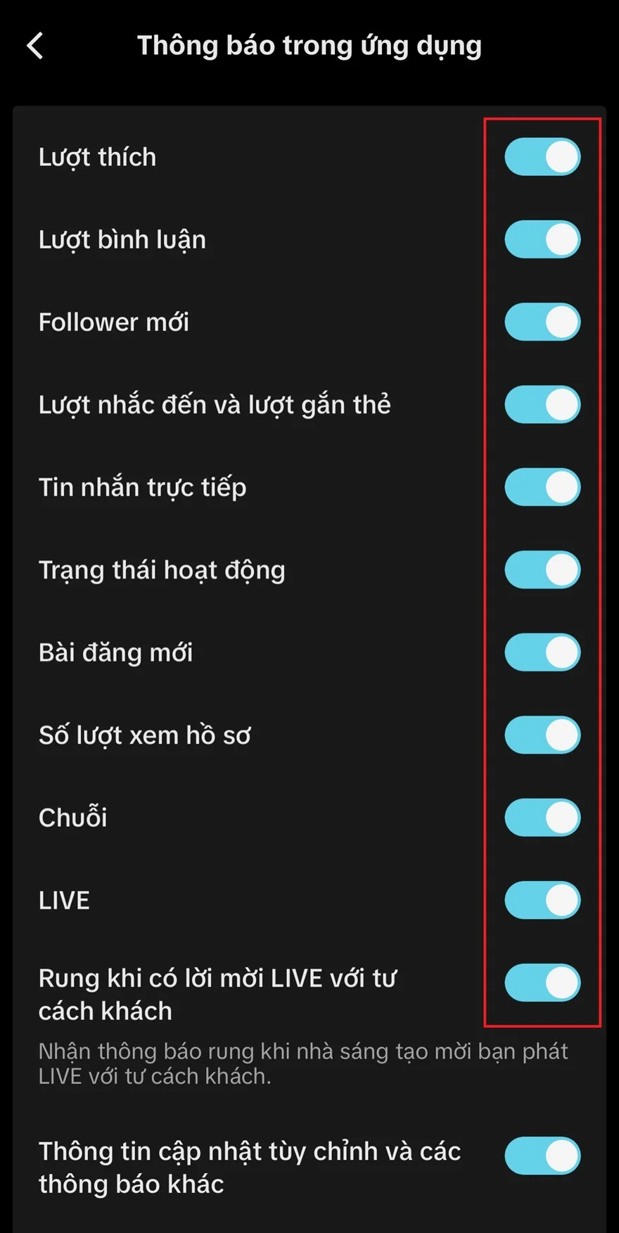 Cách tắt thông báo bài đăng trên TikTok