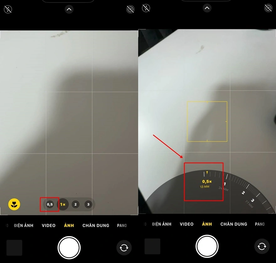 chụp ảnh bằng camera góc siêu rộng trên iPhone