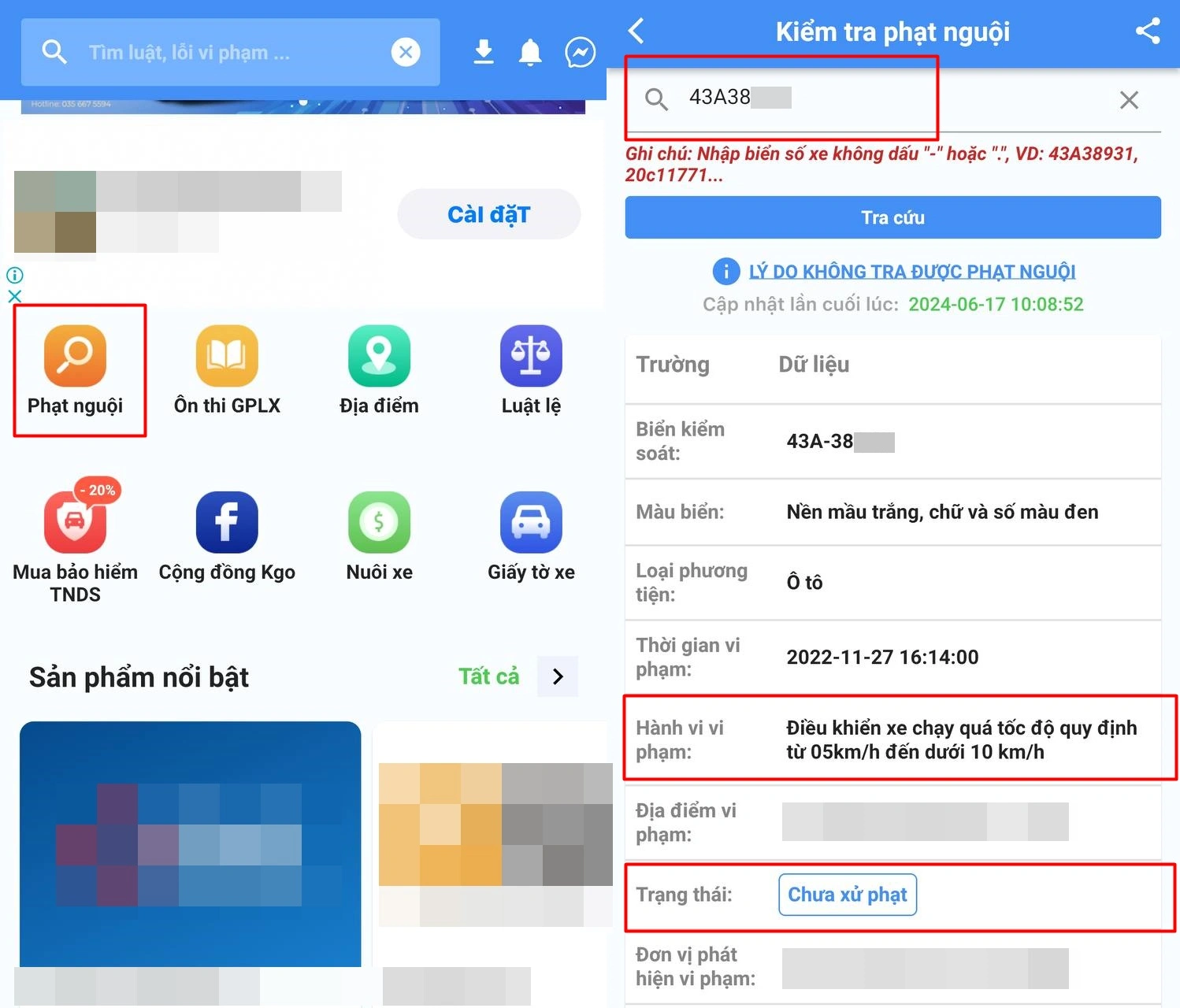 tra cứu phạt nguội