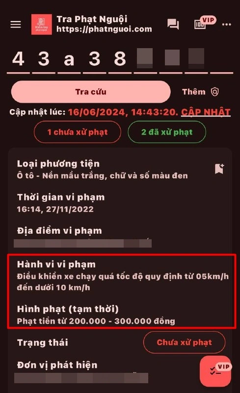 tra cứu phạt nguội