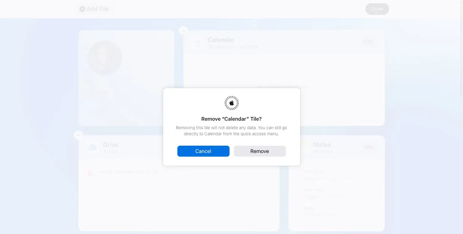  Xác nhận xoá ứng dụng iCloud trên web