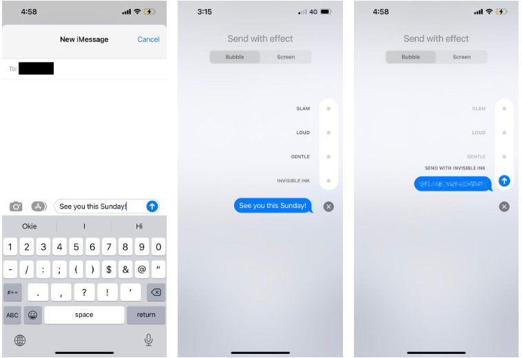Sử dụng Mực in vô hình của iMessage
