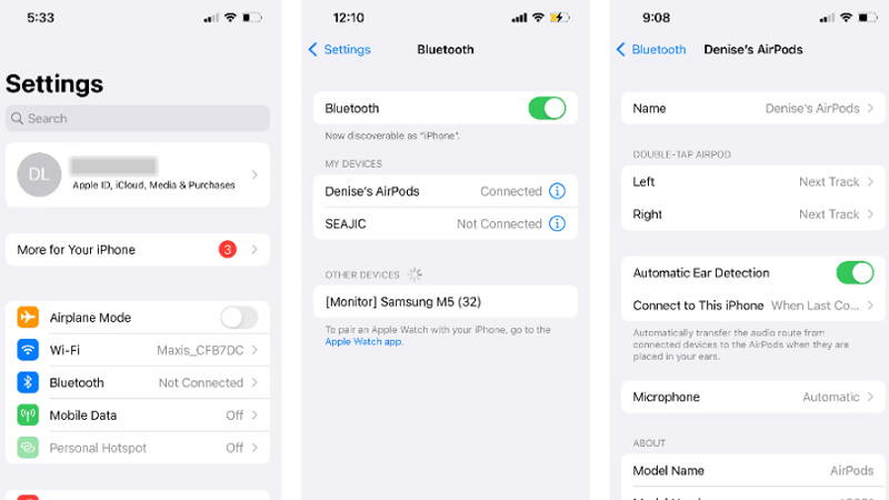 Tắt tính năng phát hiện tai tự động