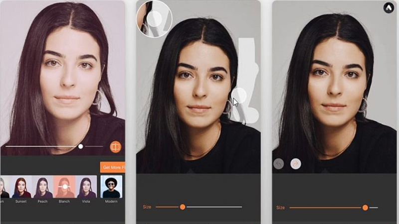 AirBrush tích hợp thêm các công cụ chỉnh ảnh tiện dụng