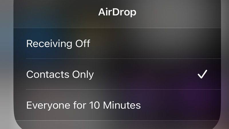 Hạn chế AirDrop công khai